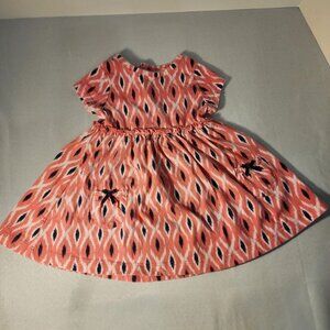 Child of Mine Made By Carter's Pink and Navy Dress with Short Sleeves Size 3-6 M